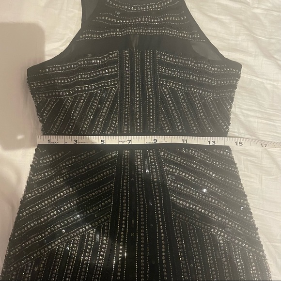 Parker 100% Silk Black Sequin Beaded Mini Dress size Medium - Picture 13 of 13